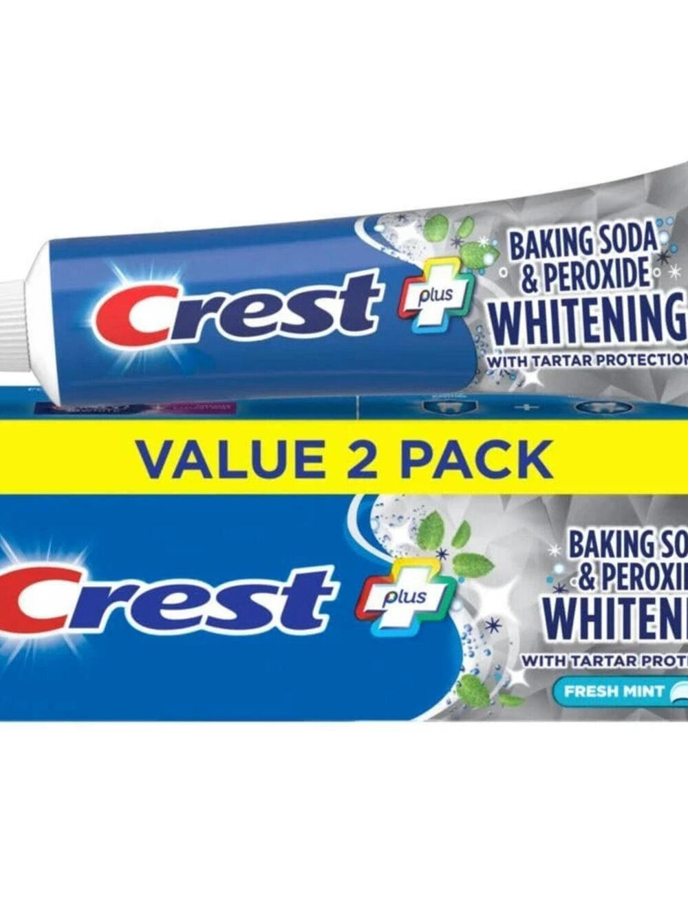 Crest Cavity Tartar Protection Toothpaste Whitening Baking Soda Fresh Mint (2PK)